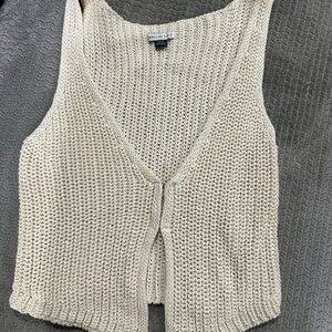 American Eagle Outfitters Cream Knit Tank Top
